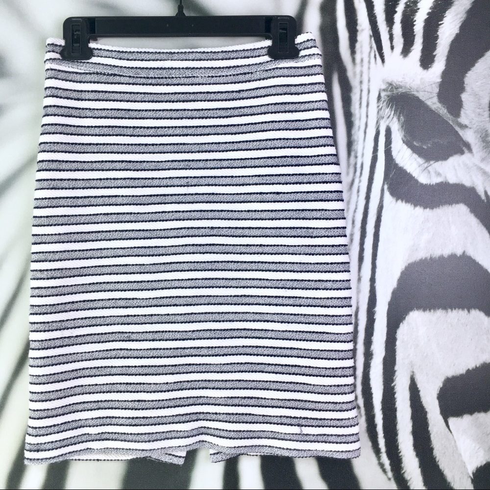 J Crew Soft Terry Cloth Striped Pencil Skirt Sz 00